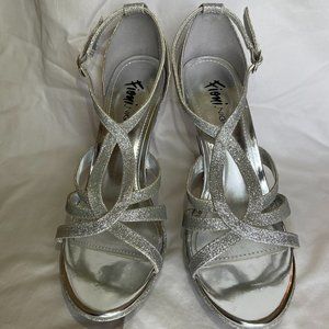 Fioni Night Silver Sparkle Platform Heels